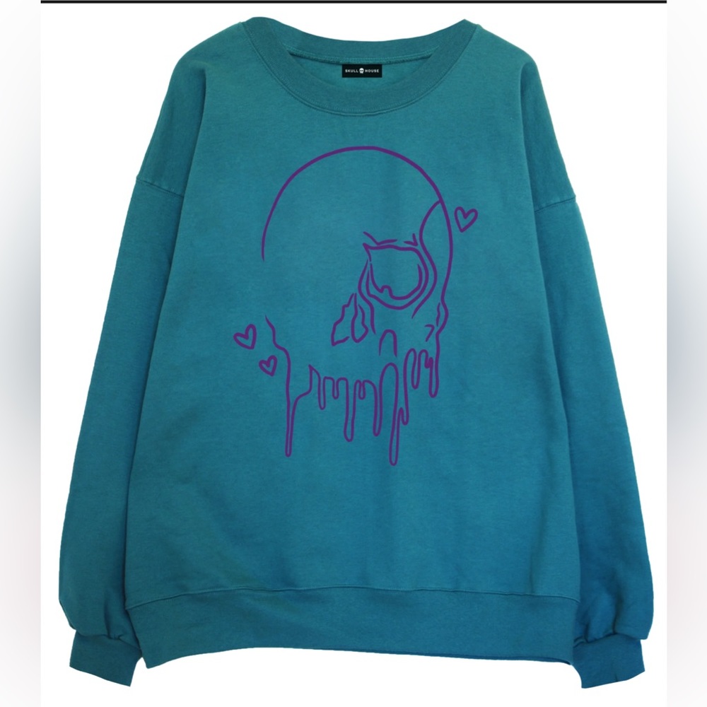 Skull House drip crewneck